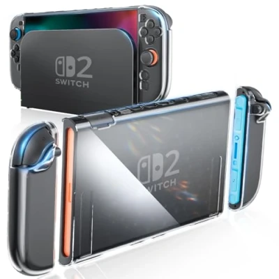 Immagine di HEYSTOP Cover per Nintendo Switch 2 Custodia Protettiva Trasparente PC con Protezione Lo Schermo e Copri Pollici Accessorio Console