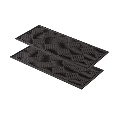 Immagine di Tappeto in gomma per porte esterne 25x60 cm set di 2 Dynamic antiscivolo zerbino esterno altezza: 9mm