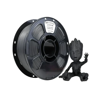 Immagine di iBOSS filamento PLA da 1,75 mm, nero Basic 3D, opaco, precisione dimensionale +/ 0,02 1 kg (2,2 libbre), rotolo di veloce per stampanti opaco