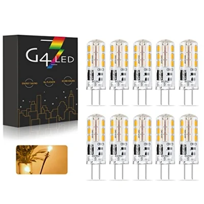 Immagine di Lampadine G4 LED, AC/DC 12V 2W LED Bianco caldo 3000K 200LM, Equivalente per Alogene Da 20W, Non Dimmerabili, Sfarfallanti, 10 Pezzi