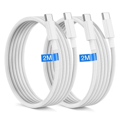Immagine di Cavo USB Type C Ricarica Rapida [2Pezzi 1M] per iPhone 16 15, MacBook 60W Nylon Filo Caricatore to Compatibile con 15 PRO Max Galaxy S24 S23 Pixel iPad PRO/Air