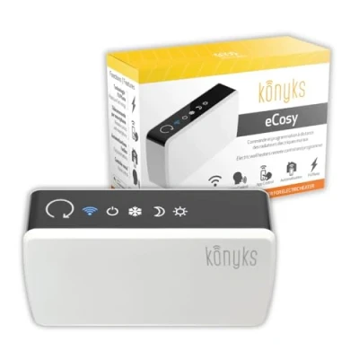 Immagine di Konyks eCosy Controllo Wi Fi per riscaldatori elettrici, compatibile con Alexa e Google Home, cavo pilota a 6 comandi, illuminazione in base alla modalità, Easy Automation