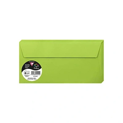 Immagine di Clairefontaine 5545C Pacco da 20 Buste autoadesive Formato DL 11x22cm 120g/m² Colore verde menta Inviti Eventi e Corrispondenza Gamma Pollen Carta Premium Liscia