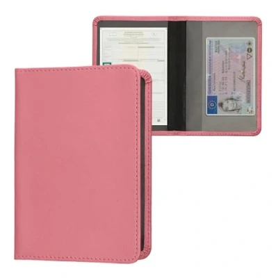 Immagine di kwmobile Custodia in pelle PU per Libretto Circolazione Auto Cover Portalibretto con Scomparti Tessere Patente Foderina Porta Documenti rosa antico