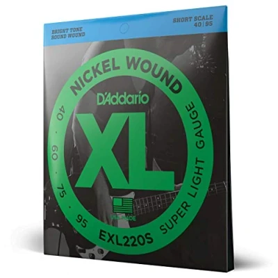 Immagine di D&#039;Addario Corde Basso Elettrico XL EXL220S 4 Breve Scala, Super Luce, 40 95 1 Pacchetto