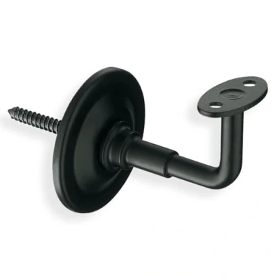 Immagine di Amig Supporto Per Ringhiera Scale Acciaio Resistente alla ruggine e corrosione Interni ed Esterni Colore: Nero Dimensioni: Ø 70 x 75 45 mm