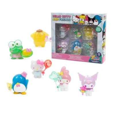 Immagine di Hello Kitty and friends Giochi Preziosi Set Da 6 Personaggi E I Suoi Amici, Alti 5 Cm, Numerati, Con Parti Trasparenti Accessori Intercambiabili, Per Bambini Dai 3 Anni