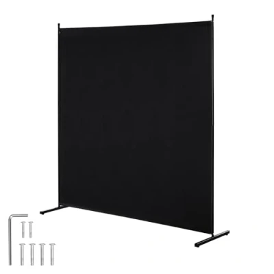 Immagine di VEVOR Divisorio per Stanze, Stanze a Pannello Singolo, Schermo la Privacy 1810 x 1815 500 mm, Separatore di Ufficio, Camera da Letto, Nero