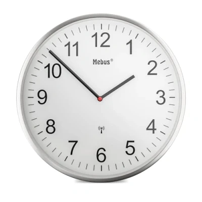 Immagine di Mebus 19411 Radiocontrollato Orologio da parete 30 cm Argento