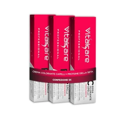 Immagine di Vitalcare Professional Colorazione Permanente Professionale, Crema Colorante Capelli, Tintura Capelli con Proteine della Seta, n 4/5, Castano Mogano, Multipack 3 pz x 100ml