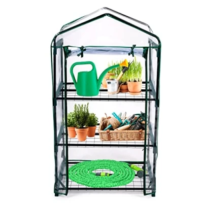Immagine di Kinzo Garden Serra a 3 piani 69 x 49 136 cm Trasparente con accenti verdi