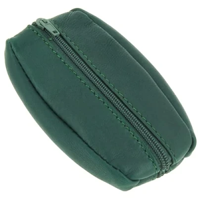 Immagine di KARL LOVEN Portamonete da uomo in vera pelle, piccolo, leggero, sottile e resistente, doppio scomparto per monete portachiavi, Verde, Taille unique, Portafoglio