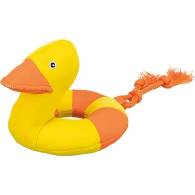 Immagine di Trixie Anatra giocattolo Aqua su una corda, 20 cm, giallo/arancio (Masticare giocattolo), Gioco per cani