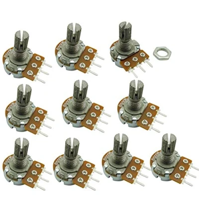 Immagine di Aihasd 10pz B500K 500K Ohm Regolazione Singolo lineare Rotary Taper potenziometro Albero 15 mm