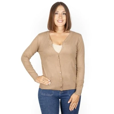 Immagine di MAGIC SELECT Cardigan da Donna con Chiusura a Bottoni e Scollo Rotondo. Maniche Lunghe. per l&#039;inverno l&#039;Autunno. Taglia M