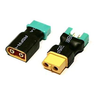 Immagine di VUNIVERSUM Set di 2 adattatori premium MPX 6P 6 pin maschio a XT60 femmina oro spina anti polarità per Multiplex Lipo cavo adattatore batteria modello