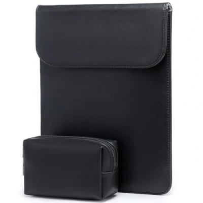 Immagine di HYZUO 13,3 14 Pollici Custodia Borsa PC Portatile Laptop Sleeve per MacBook Pro M3/M2/M1 Pro/Max A2918 A2992 A2779 2024 2021, 13,5 Surface 6 1, Air 13, con Accessori, Nero