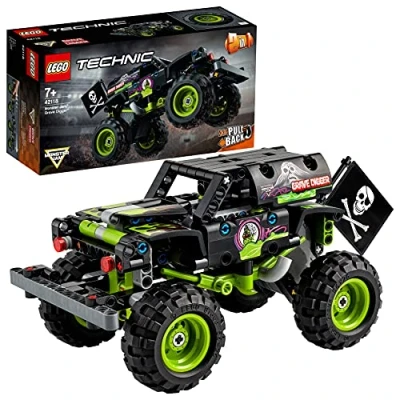 Immagine di LEGO Technic Monster Jam Grave Digger, Giocattolo 2 in 1 da Costruire Truck a Buggy Fuoristrada con Azione Pull Back, Giochi per Bambini, Bambine, Ragazzi e Ragazze 7 Anni su 42118