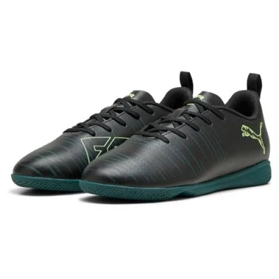 Immagine di PUMA Future 8 Play It Jr, Scarpe da Calcio, Nero Fizzy Verde Chiaro Terreno, 34 EU