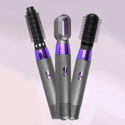 Immagine di HOME Set di spazzole per capelli ad aria calda, tutti i tipi capelli, 3 in 1, asciugacapelli agli ioni negativi da 1800 W, con asciugacapelli, spazzola