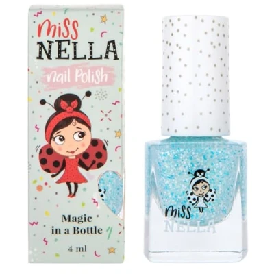 Immagine di Miss Nella Once Upon a Time Safe Smalto rosa speciale con glitter bianchi per bambini, formula atossica e inodore, bambini base d&#039;acqua una facile rimozione