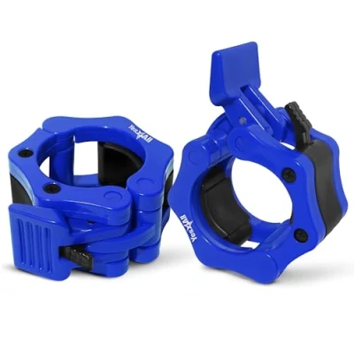 Immagine di Yes4All 2 inch Barbell Clamps Pair, PRO Lockjaw Collar Set for Olympic Bar, Quick Release Weight Plate Locks Dumbbell Clips Weightlifting Training Exercise, And Strength (Blue)
