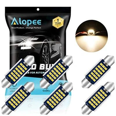 Immagine di Alopee 6PCS 1.61&quot; 41mm LED Bianco Caldo Festone Auto Lampadina Per 211 2 569 578 Targa Cupola Mappa Porta Luce Di Cortesia 2016 Chipset 9SMD Non Polarità Canbus Senza Errori 3000K