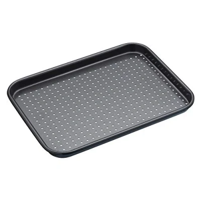 Immagine di MASTERCLASS Crusty Bake Vassoio per Biscotti, Patatine Fritte o Pizza, Antiaderente, 24 cm x 18 Grigio