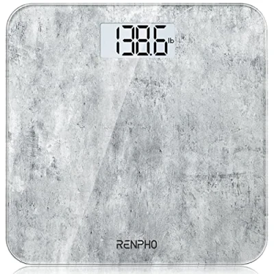 Immagine di RENPHO bilancia da bagno digitale per peso corporeo, elettronica con sensori di alta precisione, macchina pesatura precisa persone, display LED, passo su (ST/LB/KG), calcestruzzo,