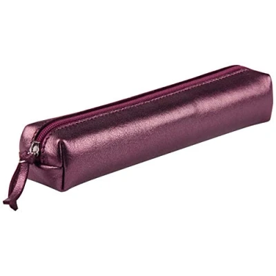 Immagine di Clairefontaine 400001C astuccio piccolo Slim Cuirisé 4x2,5x19,5 cm in vero cuoio, ciliegia