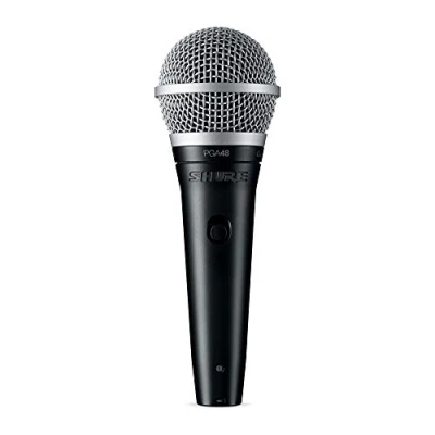 Immagine di Shure PGA48 Microfono dinamico Mic portatile per voce con modello di raccolta cardioide, interruttore on/off, connettore xlr a 3 pin, cavo da 15 &#039;