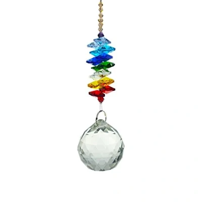 Immagine di Juanxian Feng Shui 40 mm cristallo trasparente palla ciondolo arcobaleno creatore collezione appeso Suncatcher nozze favori W1735