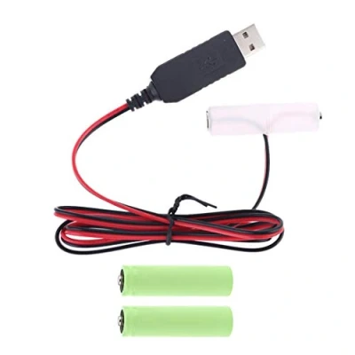 Immagine di Dalin Cavo di alimentazione USB per eliminare la batteria LR6 AA, sostituisce 1 4 pz batterie da 1,5 V AA