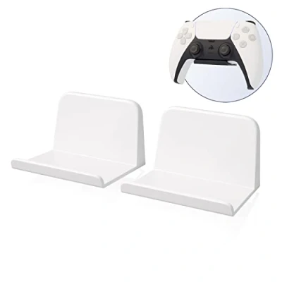 Immagine di sciuU Supporto da Parete per Controller/Cuffie, [Set di 2] Gancio Adesivo 3M, Accessori Universali Appendi Cuffie Game Gamepad PS5 / PS4 XBox/Nintendo, Senza Viti, Bianco