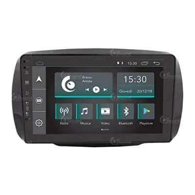 Immagine di Jf Sound car audio system Autoradio Custom Fit per Smart 453 Android GPS Bluetooth WiFi Dab USB Full HD Touchscreen Display 9&quot;, Nero