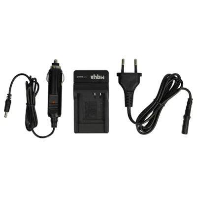 Immagine di vhbw caricatore compatibile con Panasonic Lumix DMC FX500, FX55, FX37 camera Stazione di carica + cavo auto, spia carica, 4,2 V