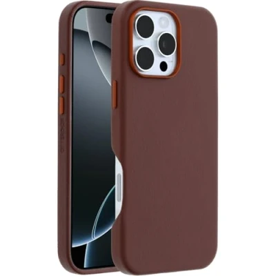 Immagine di OtterBox Symmetry Series Cactus Leather MagSafe custodia per iPhone 16 Pro Max, protettiva sottile antiurto, a prova di caduta, testata 3x vs norme MIL STD 810G, Marrone