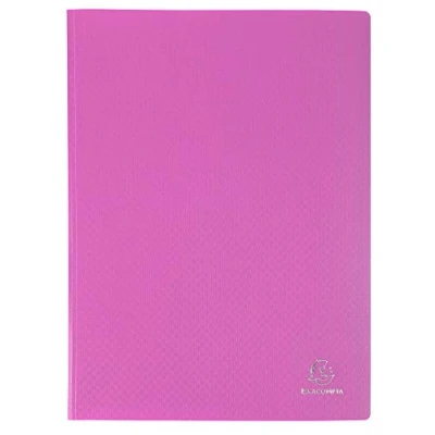 Immagine di Exacompta 88327E Portalistini Opak in polipropilene opaco con buste interne lisce ad alta trasparenza, 30 e 60 facciate. Formato A4 Colore della copertina Rosa