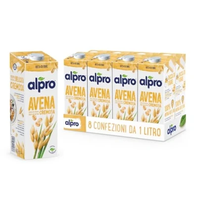 Immagine di ALPRO CLASSICO, Bevanda all&#039;AVENA, 100% vegetale con vitamine B2, B12 e D2 (8 confezioni x 1 Litro)