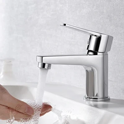 Immagine di Ibergrif M11057 Star, Miscelatore Monocomando per Bagno, Rubinetto Lavabo, Cromo, Argento