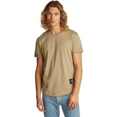 Immagine di Calvin Klein Jeans Badge TURN UP Sleeve Tshirt basic, Uomo, Taglia: Small, Tree house