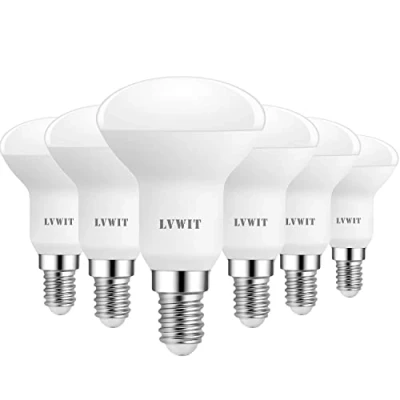 Immagine di LVWIT Lampadine LED Riflettore R50 Attacco E14, 7.2W Equivalente a 60W, Luce Bianca Calda 2700K, Flusso Luminoso 806LM, Risparmio Energetico, Non Dimmerabile, Pacco da 6 Unità