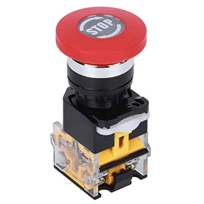 Immagine di 3pcs pulsante di arresto emergenza momentaneo on off tappo fungo rosso ingegneria industriale accessori in plastica 440V 10A 22mm