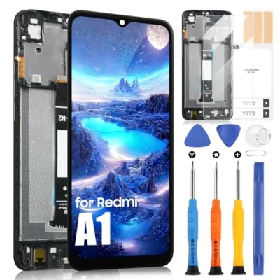 Immagine di LCD Schermo per Xiaomi Redmi A1 / A1+ Display A2 A2+ 220733SI 220733SL 23028RNCAG Touch Screen Digitizer Ricambio Assembly + Riparazione Kit (Nero con Telaio)