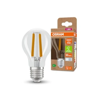 Immagine di OSRAM Lampada LED SUPERSTAR+ CLASSIC A FIL 75, E27, forma classica, 5 W, 1055 lm, 4000 K, luce bianca fredda, lunga durata, fino al 60% di risparmio energetico rispetto alle lampade standard