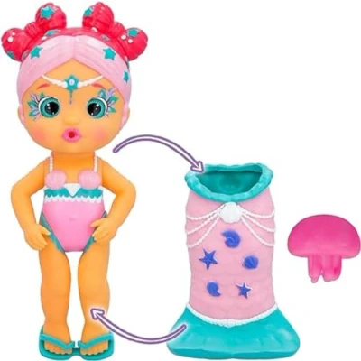 Immagine di Bloopies Sirenetta Magiche Coda Layla, Bambola Sirena con Rimovibile e il suo Amico del Mare, Spruzzano Acqua Fanno Bolle, Gioco da Bagno Giochi d&#039;Acqua per Bambini +2 Anni