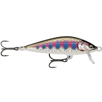 Immagine di Rapala Esca da Pesca Artificiale Spinning Countdown Elite in Balsa per Acqua Dolce Affondante Profondità di Nuoto 0,9m 5,5cm / 5g Prodotta Estonia Gilded Rainbow Trout