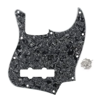 Immagine di FLEOR Battipenna per basso jazz a 10 fori Piastra antigraffio 4 STi senza tacca truss rod modello standard corde, perla nera