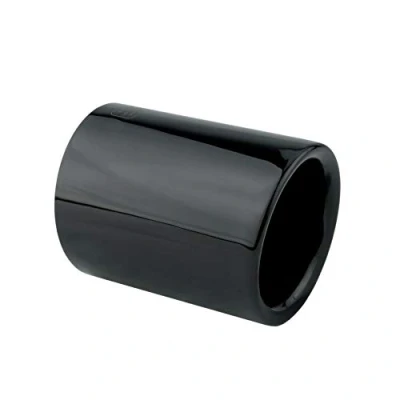 Immagine di L&amp;P A305 1 Terminale di Scarico in acciaio inox, 76 mm nero lucido cromato, plug &amp; play, tubo scappamento, codice: 18307622764 7622764 18307622762 7622762