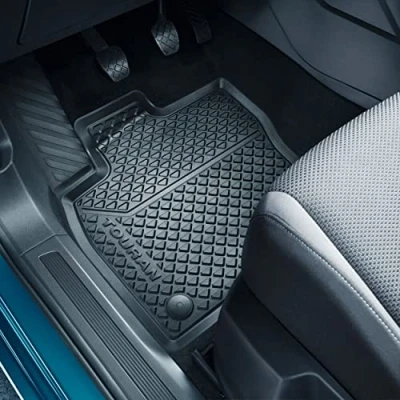 Immagine di Volkswagen Set da 4 tappetini in gomma (anteriori e posteriori) all weather originali VW per Touran II a partire dal 2015, colore: nero